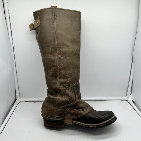 Sorel Slimpack Tall Leather Boots Womens 8 Riding Duck Snow Winter - Picture 5 of 11